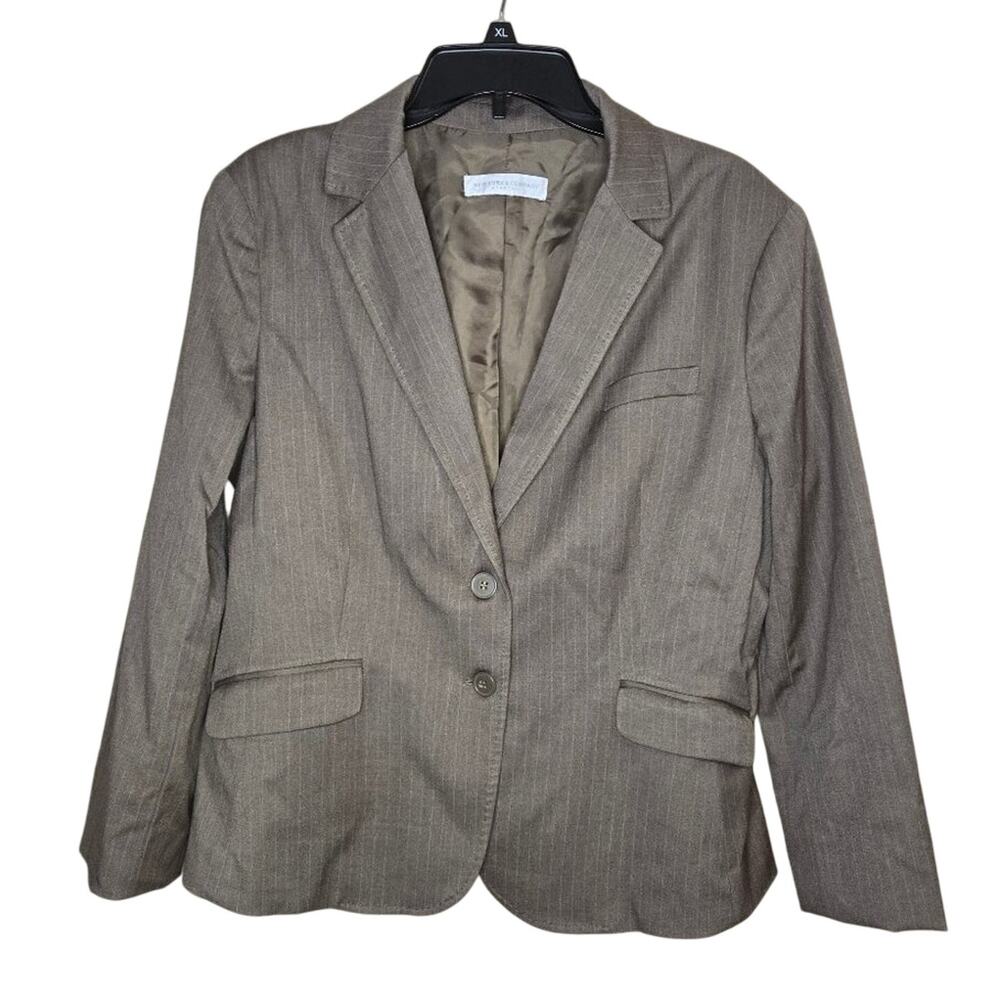 New York & Company XL Classic Gray Pinstripe Blazer [0284]